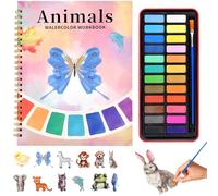 Yizemay Watercolour Workbooks, Watercolour Paint Set, Water Colouring Book Beginner Friendly Water Colour Paints Books with Paint Brushes for Crafts Easter Gifts.