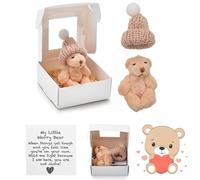 Yizemay Worry Bear Hug in a Box, A Little Pocket Bear Hug, Mini Plush ATeddy ABear with Inspirational Cards, Positive Emotional Support Gifts for Women Friends Families Decoration