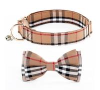 Yizepet Dog Collar with Bow Tie- Adjustable pet Collar for Dogs with Plastic Buckle Collar, Stylish Pattern for Small Medium or Large Boy and Girl Dog and Cat