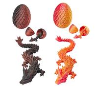 Yizerel 2 Pack 3D Printed Dragon Easter Egg with Dragon Inside, Prefilled Easter Egg Fillers Articulated Fidget Toy, Perfect Basket Essentials Stuffers, 3 inch