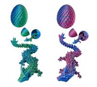 Yizerel 2 Pack 3D Printed Dragon Easter Egg with Dragon Inside, Prefilled Easter Egg Fillers Articulated Fidget Toy, Perfect Basket Essentials Stuffers, 3 inch