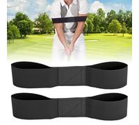 Yizerel 2Pcs Golf Swing Trainer Aid Swing Correcting Arm Band, Golf Swing Training Aid, Black