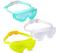 Yizerel 3 Pack Kids Swim Goggles, Swimming Glasses with One-Piece Wide Vision Lens for Children and Early Teens from 3 to 15 Years Old, Anti-Fog, Waterproof, UV Protection (Set of 3)