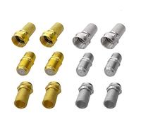Yizerel F Type Connector Kit for Coaxial Cable Extension/Repair, 8 Pcs RG6 Plug Connector and 4 Pcs Female Extended Connectors for Satellite TV Aerial Sky Virgin NTL Coaxial Cable, Pack of 12