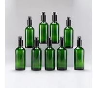 YIZHAO 100ml Green Glass Spray Bottle for Essential Oils, Small Empty Fine Mist Spray Bottle, for Cleaning, Aromatherapy, Cosmetic Sprays, Hair -9 Pcs