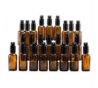Yizhao 30ml Amber Glass Spray Bottle for Essential Oils, Small Empty Fine Mist Spray Bottle, for Cleaning, Aromatherapy, Cosmetic Sprays, Hair -24 Pcs