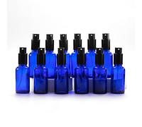 Yizhao 30ml Blue Glass Spray Bottle for Essential Oils, Small Empty Fine Mist Spray Bottle, for Cleaning, Aromatherapy, Cosmetic Sprays, Hair -12 Pcs