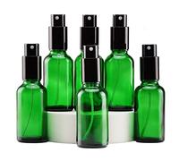 YIZHAO 30ml Green Glass Spray Bottle for Essential Oils, Small Empty Fine Mist Spray Bottle, for Cleaning, Aromatherapy, Cosmetic Sprays, Hair -6 Pcs