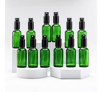 Yizhao 30ml Green Glass Spray Bottle for Essential Oils, Small Empty Fine Mist Spray Bottle, for Cleaning, Aromatherapy, Cosmetic Sprays, Hair -12 Pcs