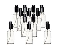 Yizhao 50ml Clear Glass Spray Bottle for Essential Oils, Small Empty Fine Mist Spray Bottle, for Cleaning, Aromatherapy, Cosmetic Sprays, Hair -12 Pcs