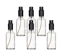 Yizhao 50ml Clear Glass Spray Bottle for Essential Oils, Small Empty Fine Mist Spray Bottle, for Cleaning, Aromatherapy, Cosmetic Sprays, Hair -6 Pcs