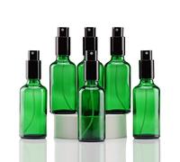 Yizhao 50ml Green Glass Spray Bottle for Essential Oils, Small Empty Fine Mist Spray Bottle, for Cleaning, Aromatherapy, Cosmetic Sprays, Hair -6 Pcs