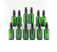 Yizhao 50ml Green Glass Spray Bottle for Essential Oils, Small Empty Fine Mist Spray Bottle, for Cleaning, Aromatherapy, Cosmetic Sprays, Hair -12 Pcs