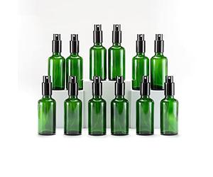 Yizhao 50ml Green Glass Spray Bottle for Essential Oils, Small Empty Fine Mist Spray Bottle, for Cleaning, Aromatherapy, Cosmetic Sprays, Hair -12 Pcs