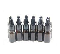 Yizhao Amber Glass Dropper Bottles 5ml, with Glass Pipette Dropper, for Essential oil, Aromatherapy, Laboratory, Massage, Makeup, Mixing, Travel- 12Pcs