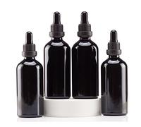 Yizhao Black Glass Dropper Bottles 100ml, with Glass Pipette Dropper, for Essential oil, Aromatherapy, Laboratory, Massage, Makeup, Mixing, Travel- 4Pcs