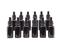 Yizhao Black Glass Dropper Bottles 30ml, with Glass Pipette Dropper, for Essential oil, Aromatherapy, Laboratory, Massage, Makeup, Mixing, Travel- 12Pcs