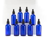 YIZHAO Blue Glass Dropper Bottles 100ml, with Glass Pipette Dropper, for Essential oil, Aromatherapy, Laboratory, Massage, Makeup, Mixing, Travel- 9Pcs