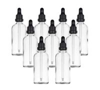 Yizhao Clear Glass Dropper Bottles 100ml, with Glass Pipette Dropper, for Essential oil, Aromatherapy, Laboratory, Massage, Makeup, Mixing, Travel- 9Pcs
