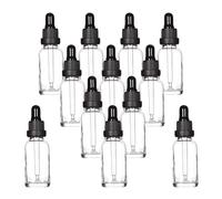 Yizhao Clear Glass Dropper Bottles 30ml, with Glass Pipette Dropper, for Essential oil, Aromatherapy, Laboratory, Massage, Makeup, Mixing, Travel- 12Pcs