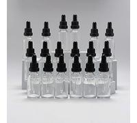 Yizhao Clear Glass Dropper Bottles 30ml, with Glass Pipette Dropper, for Essential oil, Aromatherapy, Laboratory, Massage, Makeup, Mixing, Travel- 18Pcs