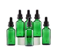 Yizhao Green Glass Dropper Bottles 50ml, with Glass Pipette Dropper, for Essential oil, Aromatherapy, Laboratory, Massage, Makeup, Mixing, Travel- 6Pcs
