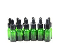 Yizhao Green Glass Dropper Bottles 5ml, with Glass Pipette Dropper, for Essential oil, Aromatherapy, Laboratory, Massage, Makeup, Mixing, Travel- 12Pcs