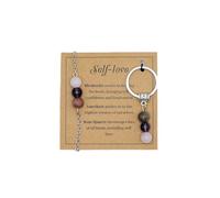 YIZHEDE Natural Crystals Keychain Set, Self Love, One Size