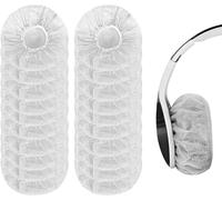 Yizhet 100 Pcs Headphone Covers Disposable, 12cm, Fits 10-12cm Headsets | Non-Woven Fabric Stretchable, 4.72 inch Headphone Ear Covers for 3.93" - 4.72" Headsets, for Gym Libraries Gaming, White
