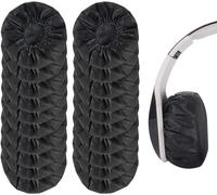 Yizhet 100 Pcs Headphone Covers Disposable, 12cm, Fits 10-12cm Headsets | Non-Woven Fabric Stretchable, 4.72 inch Headphone Ear Covers for 3.93" - 4.72" Headsets, for Gym Libraries Gaming, Black