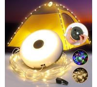 Yizhet 10m Camping Fairy Lights, Rollable Outdoor LED String Lights - Warm White, USB Charging, Waterproof, Versatile for Camping, Yard, Hiking