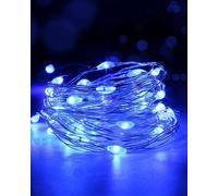 Yizhet LED Fairy Lights 5 m 50 LED Wire Micro USB LED Copper Wire Fairy Lights for Bedroom, Party, Garden, Halloween, Weddings (Blue)