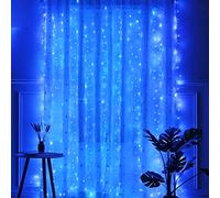 Yizhet Light Curtain 3 x 3 m LED Fairy Lights Curtain LED Fairy Lights Curtain with 8 Modes, IP65 Waterproof Light Curtain Decoration for Living Room, Wedding, Party, Christmas (300 LED, Blue)
