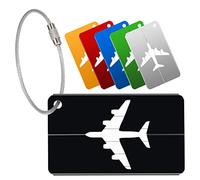 Yizhet Luggage Tags for Suitcases, 6 Pack Luggage Labels Aluminium Alloy Suitcase Tags with Steel Loop for Travel Baggage Identity ID Labels (Multicolor)
