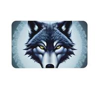 Yizhiyz Fierce Wolf Head Diatomaceous Earth Mat 19.7x31.5 Inches, Absorbent, Quick-Drying, Wear-Resistant, Suitable for Bathroom and Kitchen.