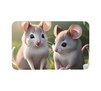 Yizhiyz Mouse in Love Diatomaceous Earth Mat 19.7x31.5 Inches, Absorbent, Quick-Drying, Wear-Resistant, Suitable for Bathroom and Kitchen.