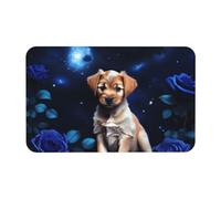 Yizhiyz Puppy Blue Rose Diatomaceous Earth Mat 19.7x31.5 Inches, Absorbent, Quick-Drying, Wear-Resistant, Suitable for Bathroom and Kitchen.