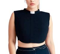 YIZHONG Clergy Collar Shirt Men Women Black Cotton Concealed Button Placket Includes 2 Collar Tabs M-XXL, XL, Cotton