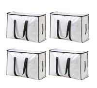 YiZhou 4 Pack Heavy Duty Storage Bags | 95L Moving Totes with Lids & Clear Panel | Waterproof for Home, Moving, Travel (4 Pack)