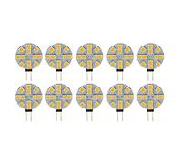 Yizilong Pack of 10 G4 5050 12SMD Bulb Lamp Super Bright White RV Camper Cabinet Dome Light DC 12V, Warm White Light