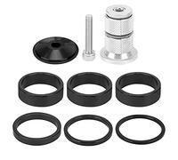 YIZISECCE Bicycle Headset Spacer, For Mountain Bike, Aluminium Alloy, 6pcs Set, Stem Spacers, Lightweight, Durable, Easy Installation, Handlebar Riser (Black)