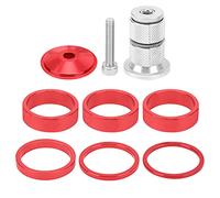 YIZISECCE Bicycle Headset Spacer, For Mountain Bike, Aluminium Alloy, 6pcs Set, Stem Spacers, Lightweight, Durable, Easy Installation, Handlebar Riser (Red)