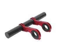 YIZISECCE Bike Multifunction Extension Bracket Code Table Light Support Flashlight Stand Carbon Grain Double Clamp (Red)