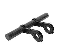YIZISECCE Bike Multifunction Extension Bracket Code Table Light Support Flashlight Stand Carbon Grain Double Clamp (Black)
