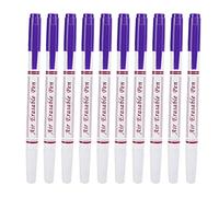 YIZISECCE Fabric Markers for Tailoring, Double Head Water Erasable Pen, 10pcs Sewing Tool Accessories, Professional Dressmaking Chalk Pen Set, Washable Marker for Quilting, Craftin (Purple)