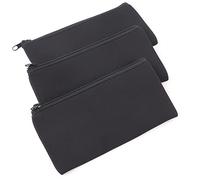 YIZISECCE for 3Pcs Front Zipper Pencil Cases for Multi - Function Large Capacity Neoprene Portable Stationery Storage Rule Compliance: No Absolute Terms, Promotional Terms and (Black)