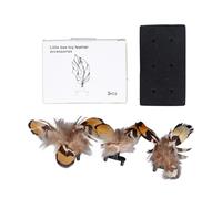 YIZISECCE for Interactive Cat Toy, for Pet Feather, 3Pcs Set, Promote Circulation, Anxiety Reduction, Plastic Kitten Toy for Indoor Outdoor Play (Black)