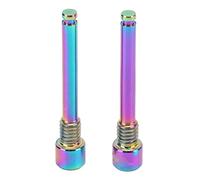 YIZISECCE For Mountain Road Bike, Disc Brake Screw, Titanium Alloy Brake Caliper Screws, 2pcs Set, Lightweight Durable Hardware (Shiny; 3x2.6mm)