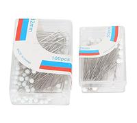 YIZISECCE, for Sewing Ball Head Pins, for DIY Crafting, for Fabric Sewing, 2 Box Straight Pins, High Visibility Ball Tips, Resistant, Durable Sharp Points, Multipurpose Craft (White)
