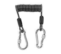 YIZISECCE for Stainless Steel Buckle, for Portable Camera Diving Shell, Safety Spring Rope Fishing Missed Line, Corrosion Resistant, Durable Design, Easy to Use, Secure Fastening (Black)